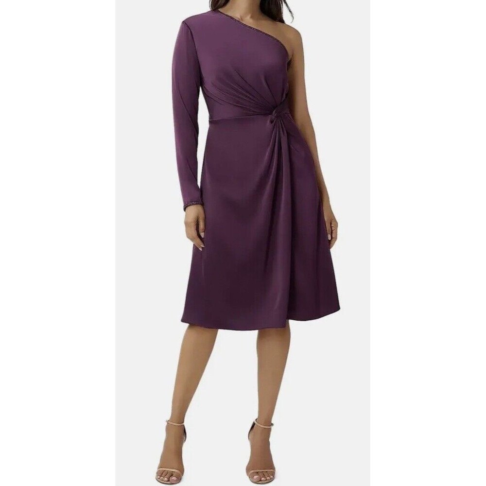 NEW AIDAN MATTOX $350 One Shoulder Purple Formal Cocktail Party Dress NWT Sz 8
